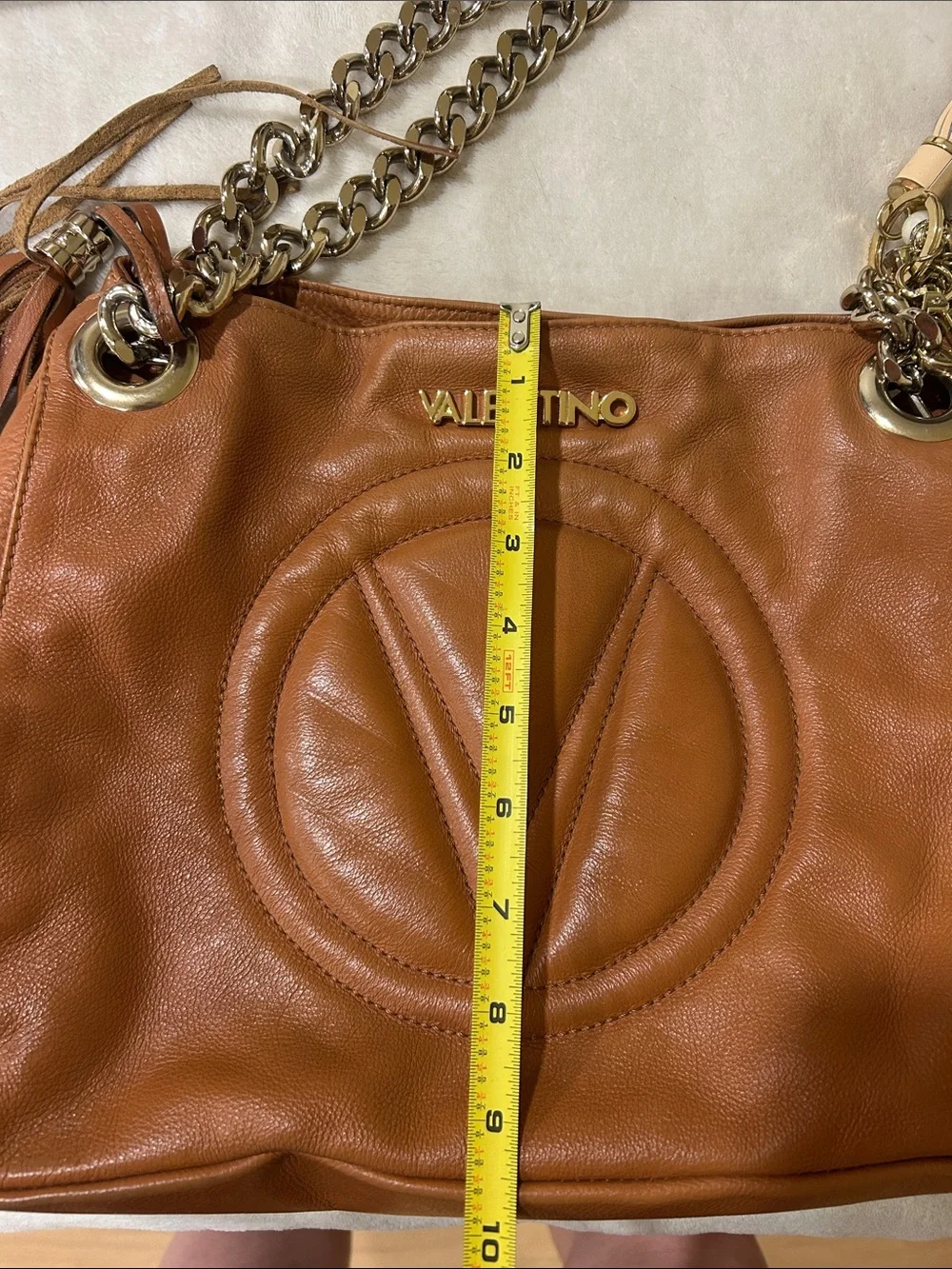 Valentino by Mario Valentino Luisa Italian Tan Brown Shoulder Bag
